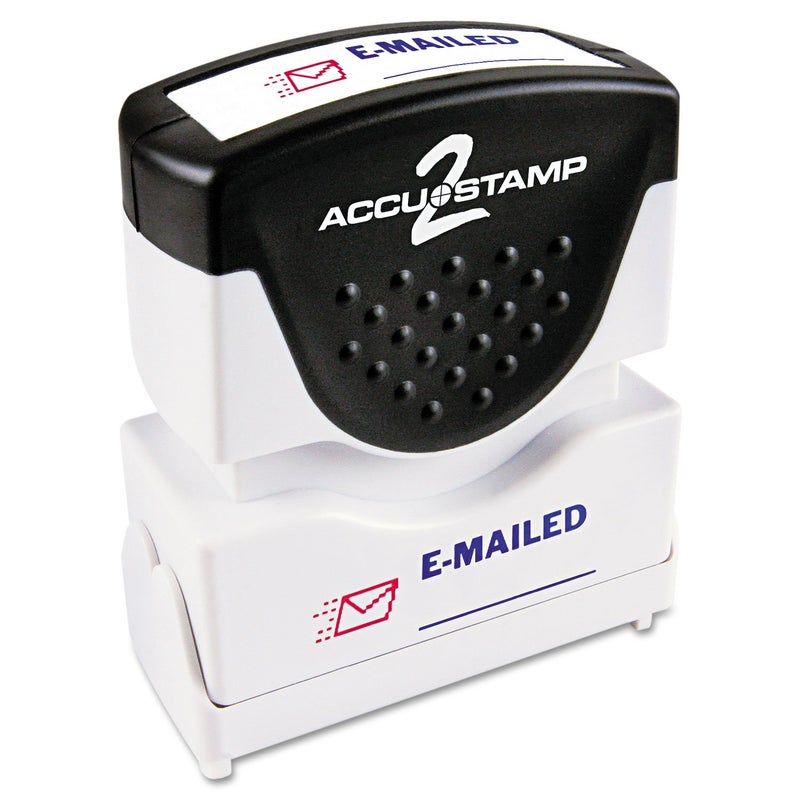 ACCUSTAMP2 035541 Pre-Inked Shutter Stamp, Red/Blue, EMAILED, 1 5/8 x 1/2 - Image 1